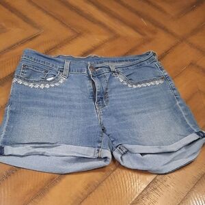 Levi's Light Blue Jean Shorts with Embroidery